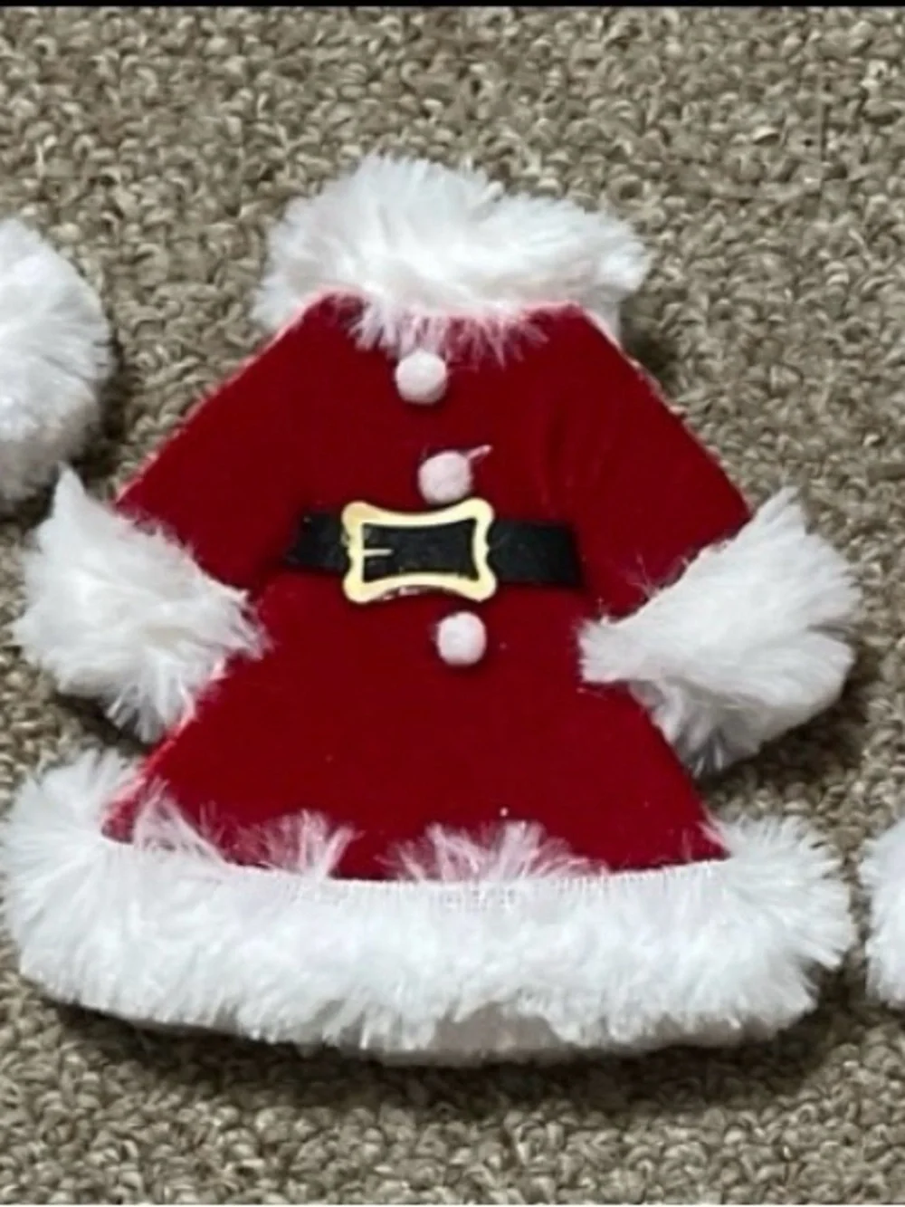 Velvet Santa Coat Jacket Pants and Hat Christmas Ornaments